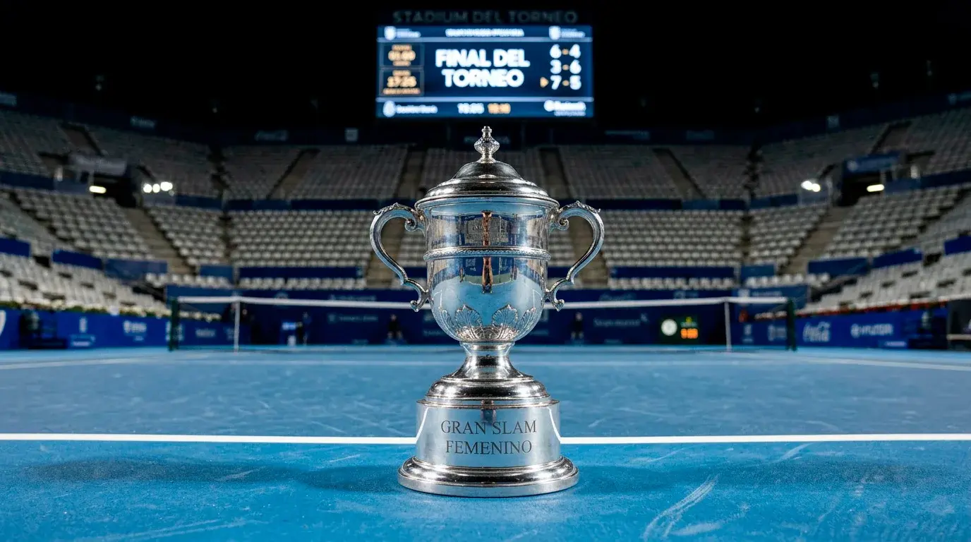 Trofeo de Grand Slam de tenis femenino en pista de tenis profesional